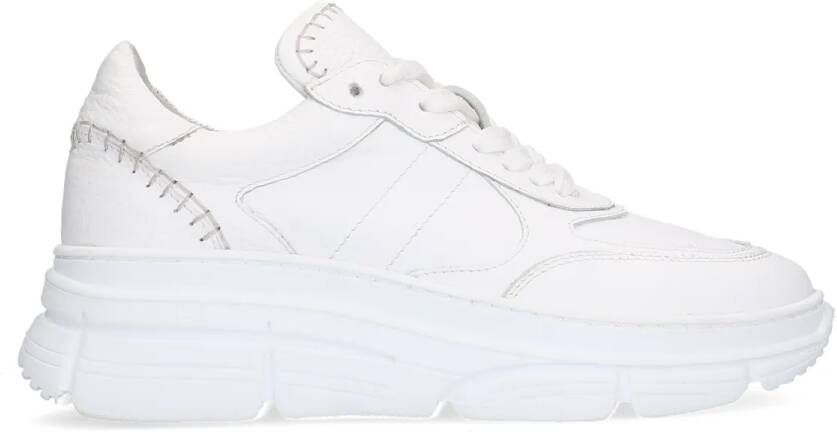 Manfield Witte leren sneakers