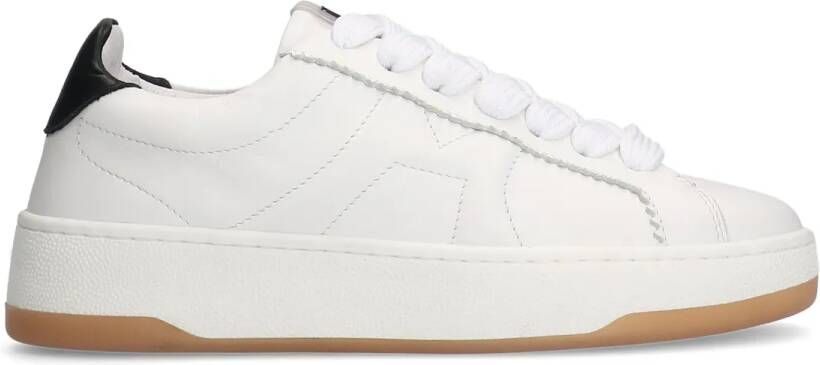 Manfield Witte leren sneakers