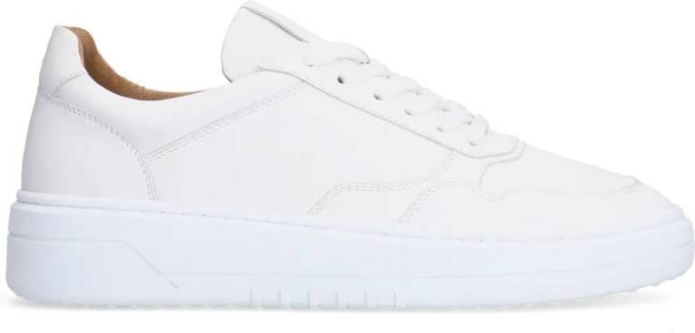 Manfield Witte leren sneakers