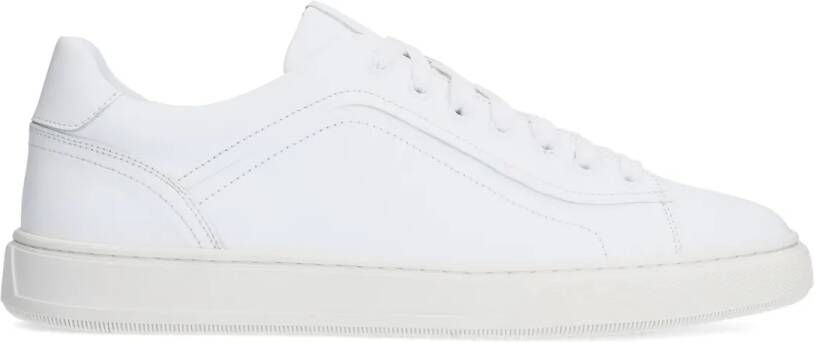 Manfield Witte leren sneakers