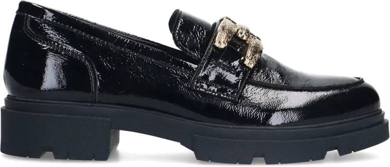 Manfield Zwarte lakleren loafers