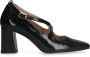 Manfield Dames Zwarte lakleren pumps met gespsluiting - Thumbnail 2