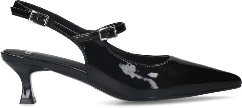 Manfield Zwarte lak slingbacks