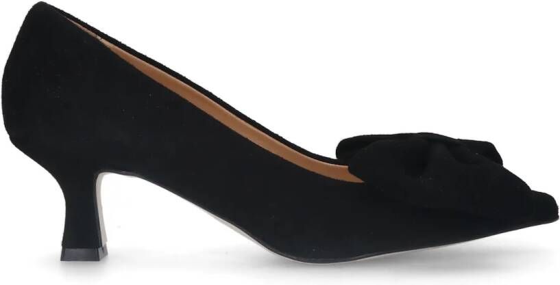 Manfield Zwarte leren pumps