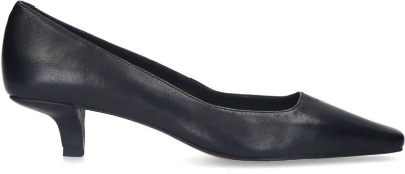 Manfield Zwarte leren pumps