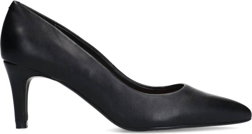 Manfield Zwarte leren pumps