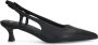 Manfield Dames PRE ORDER Zwarte leren slingback pumps - Thumbnail 3