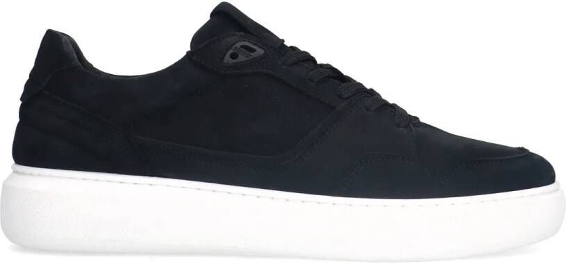 Manfield Zwarte nubuck sneakers