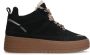 Manfield Dames Zwarte suède hoge sneakers - Thumbnail 2