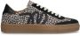 Manfield Dames Zwarte suède leopard sneakers - Thumbnail 2