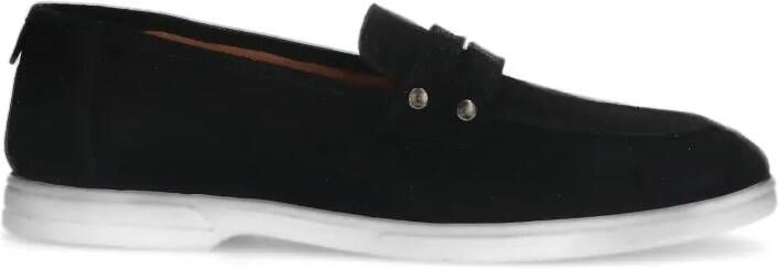 Manfield Zwarte suède loafers