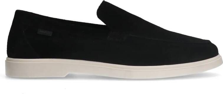 Manfield Zwarte suède loafers