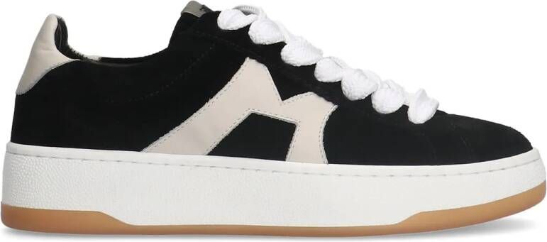 Manfield Zwarte suède sneakers