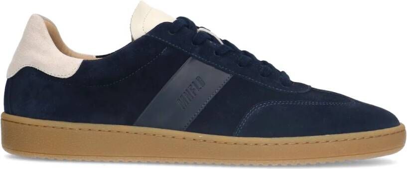 Manfield Navy blauwe suède sneakers