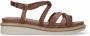 No stress Cognac leren sandalen met gevlochten bandjes - Thumbnail 2