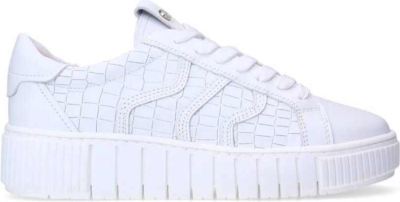 No Stress Dames Witte leren sneakers