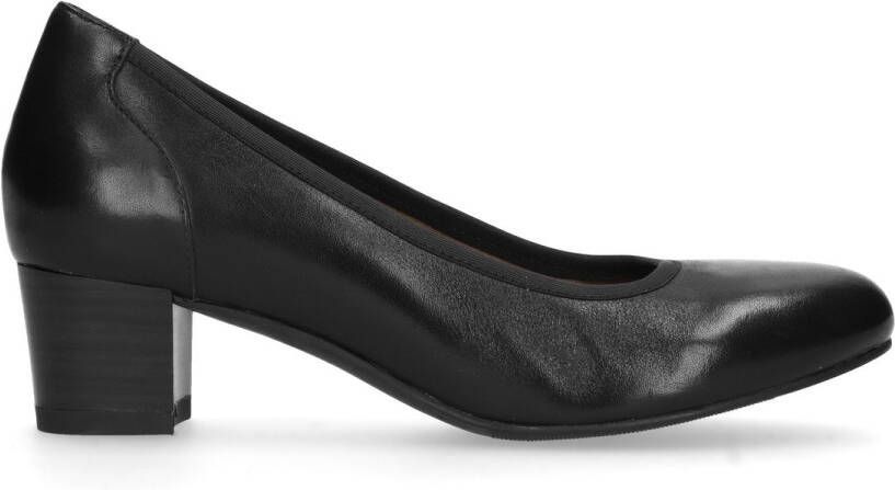 schedel Af en toe Luxe No stress Zwarte leren pumps met lage hak - Schoenen.nl