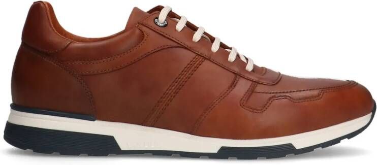 Van lier Cognac leren sneakers