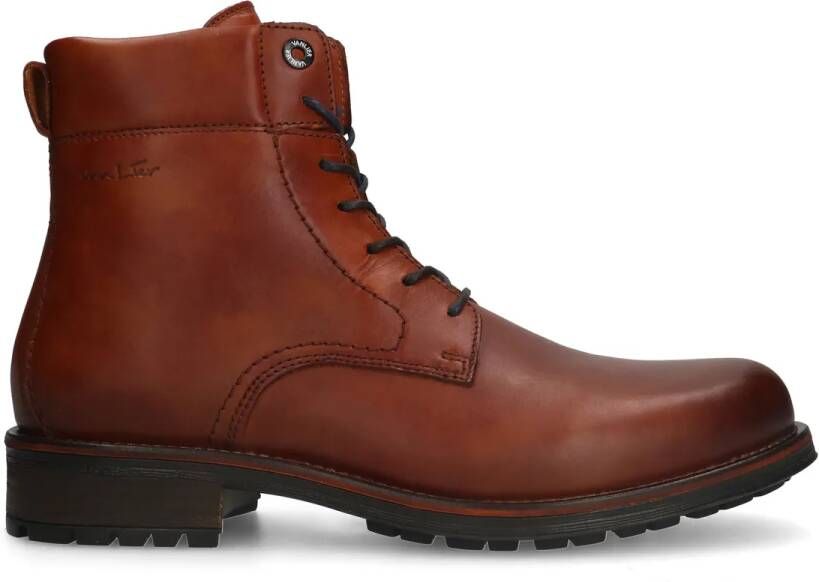 Van lier Cognac leren veterboots