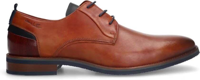 Van lier Cognac leren veterschoenen