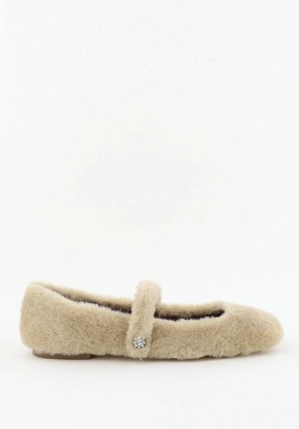 Bibi Lou ballerinas met bont beige