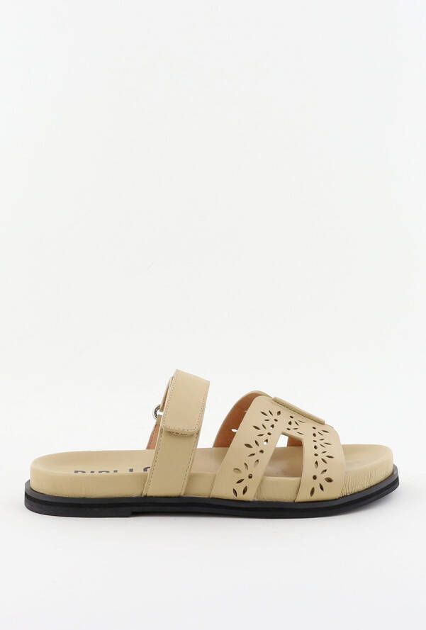 Bibi Lou slippers met velcro sluiting beige