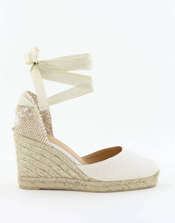 Castaner espadrilles Carina 8 met sleehak 021767 crème