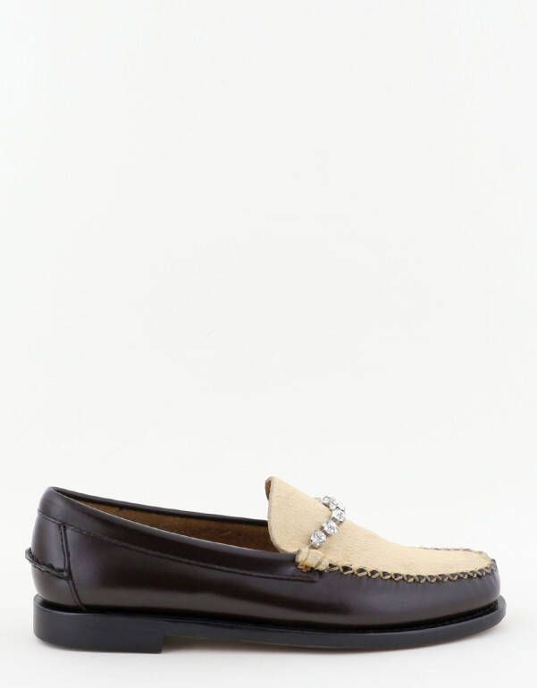 Forte_Forte loafers Sebago met strass ketting rood