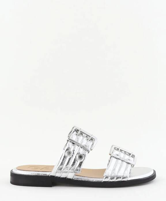 Ganni sandalen met gesp S2666 zilver