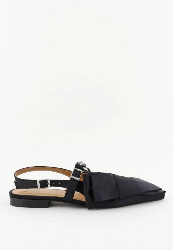 Ganni slingback ballerinas met grote strik zwart