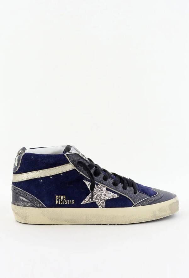 Golden Goose sneakers Mid Star suede leer blauw