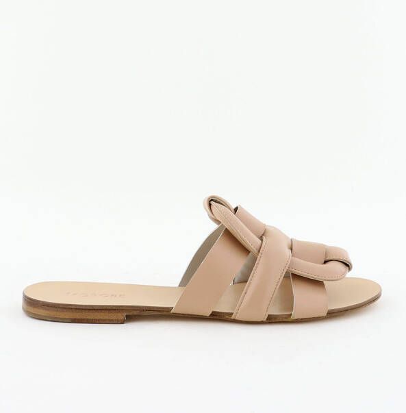 Morobe slippers Robien iconisch gewatteerd logo nude