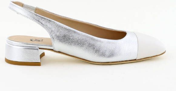 Odare slingback ballerinas met hak zilver