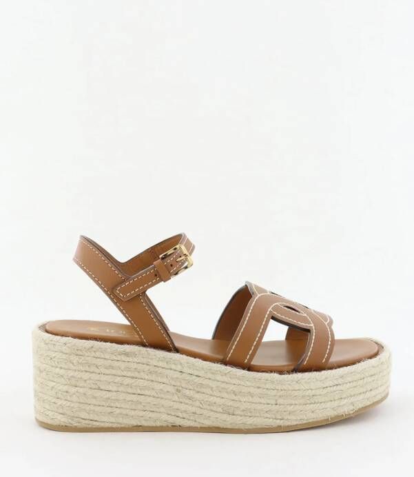 Tods espadilles met gespsluiting en plateauzool cognac