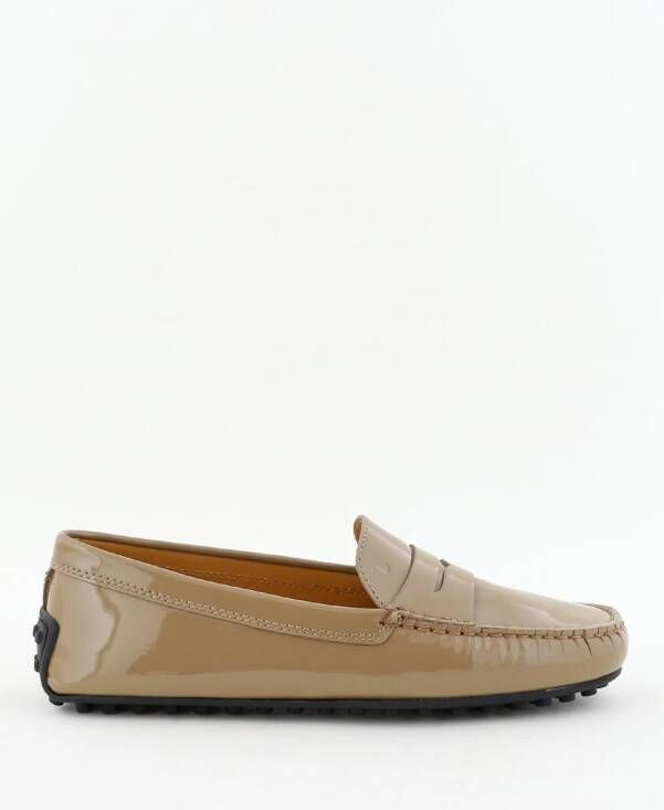 Tods loafers met licht gerimpelde teen cognac