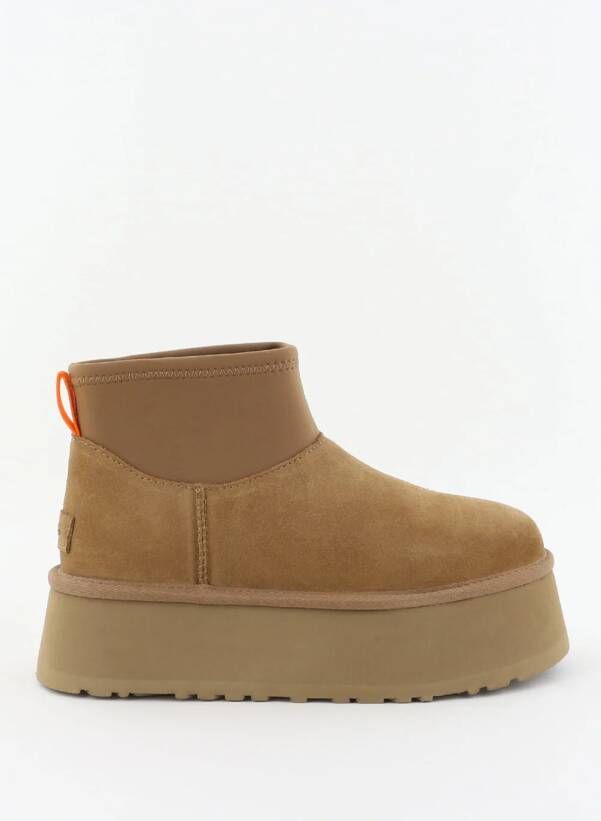 UGG enkellaarsjes Classic Mini Dipper met plateauzool chesnut