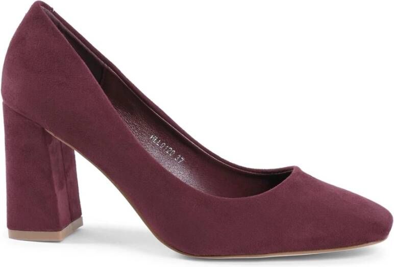 19v69 Italia Bordeaux Stoffen Pump met 8 cm Hak Red Dames