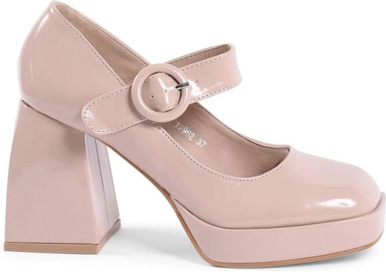 19v69 Italia Nude Mary Jane Pump met Hak Beige Dames