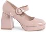 19v69 Italia Nude Mary Jane Pump met Hak Beige Dames - Thumbnail 1