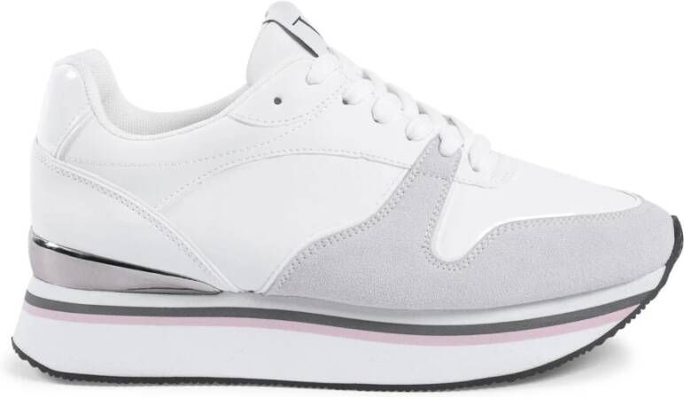 19v69 Italia Witte luxe sneaker met rubberen zool White Dames