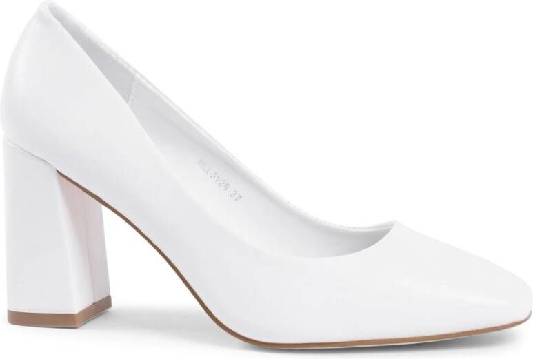 19v69 Italia Witte Synthetisch Leren Pump met 8 cm Hak White Dames