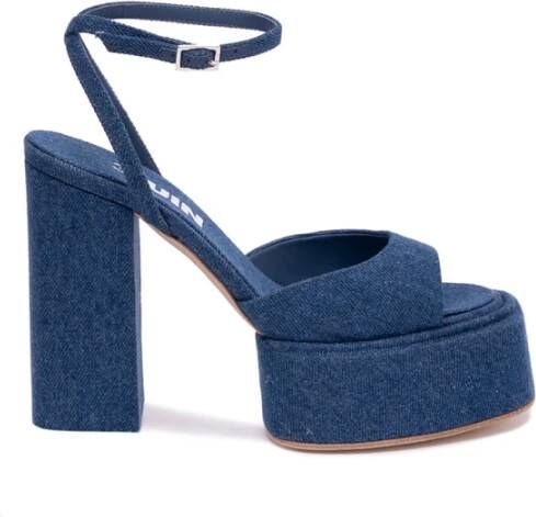 3Juin Blauwe Hakken Sandalen Blue Dames