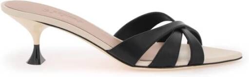 3Juin Elegante Elis Cross-Strap Mules Black Dames