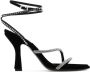 3Juin Giglio Velvet heeled sandals Zwart Dames - Thumbnail 2