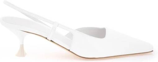 3Juin Lakleren Slingback met Puntige Neus White Dames