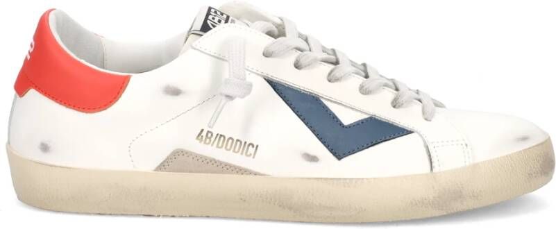 4B12 Witte Leren Sneakers White Heren