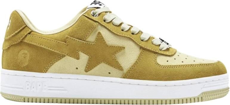 A Bathing APE Gele Suède Lage Sneakers Multicolor Heren