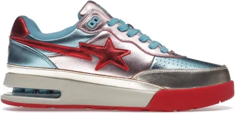 A Bathing APE Opvallende lage sneakers in roze en zachtblauw Multicolor Heren