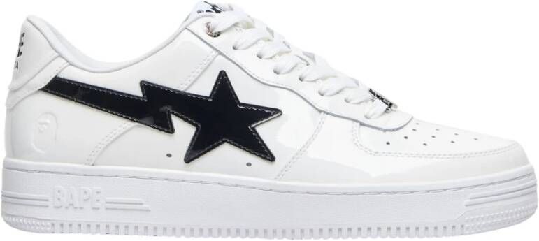 A Bathing APE Sneakers met glanzende leren panelen White Heren