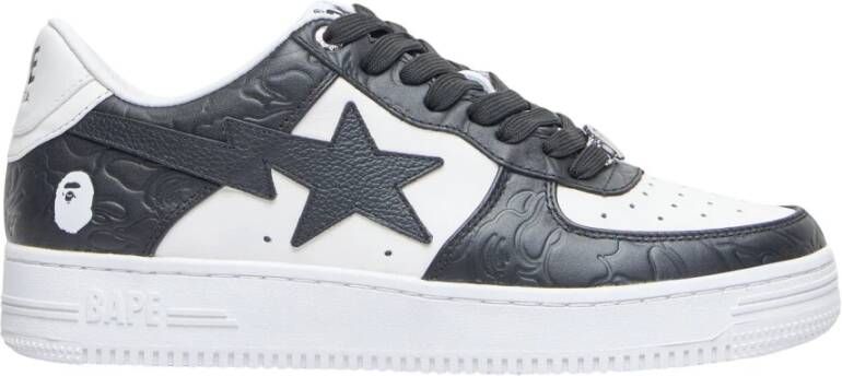 A Bathing APE Sneakers van contrastleer met logopatch Black Heren